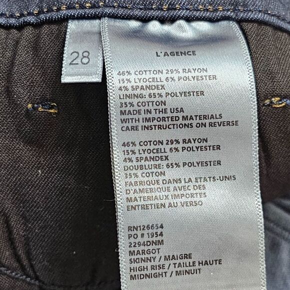NWT L'AGENCE Margot Jean Midnight 28 - Picture 4 of 8